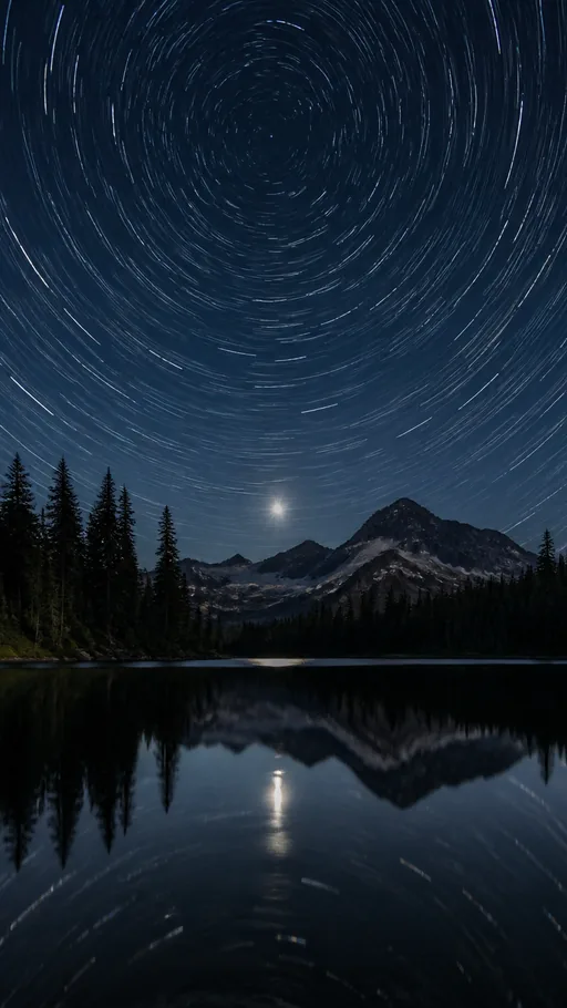 Vertical Star Trails Circling — Space wallpaper