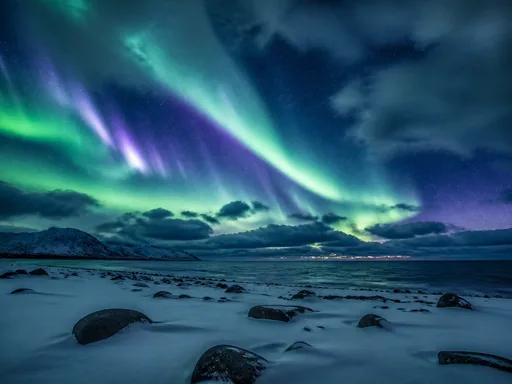 Broad Arctic Beach — Seasons & Weather Galaxy Fold wallpaper