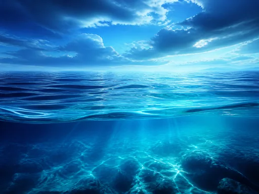 Beautiful Ocean Imagery Emphasizing Deep Blue — Nature & Landscapes wallpaper