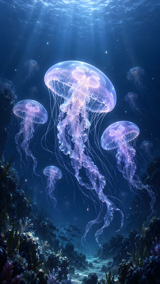 Glowing Moon Jellyfish — Animals & Wildlife wallpaper