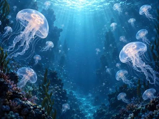 Glowing Moon Jellyfish — Animals & Wildlife wallpaper