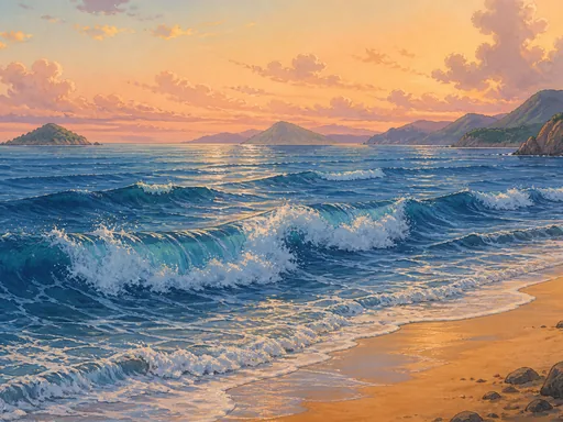 Wide Cobalt Sea Rolling — Nature & Landscapes Galaxy Fold wallpaper