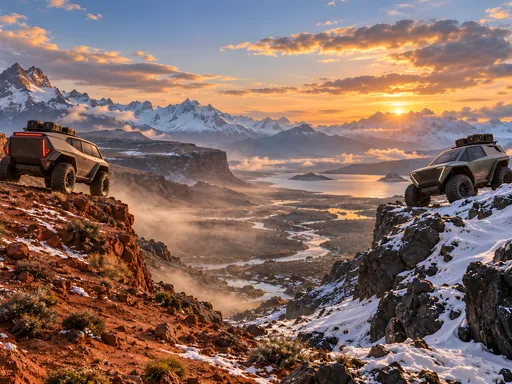 Off-Roaders on a Mountain Pass — Cars & Vehicles Galaxy Fold wallpaper