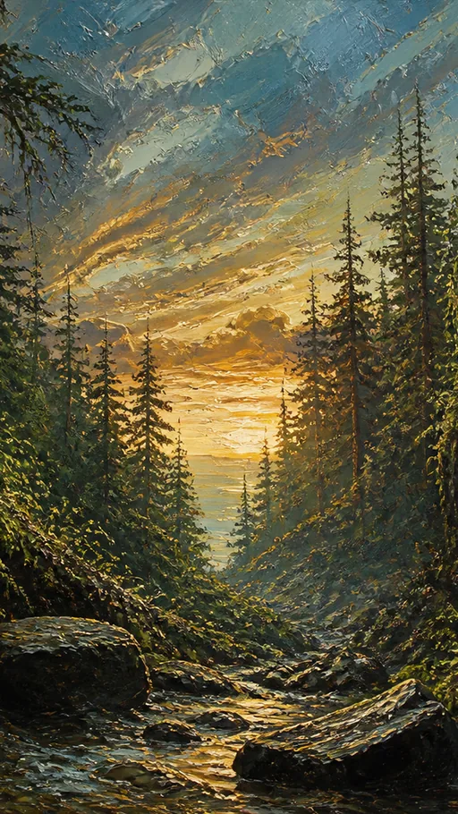 Dense Old-growth Ravine Opening — Art & Illustration wallpaper