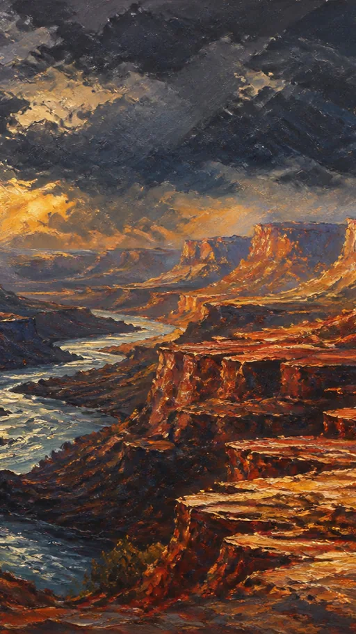 Storm-lit Canyon — Art & Illustration wallpaper