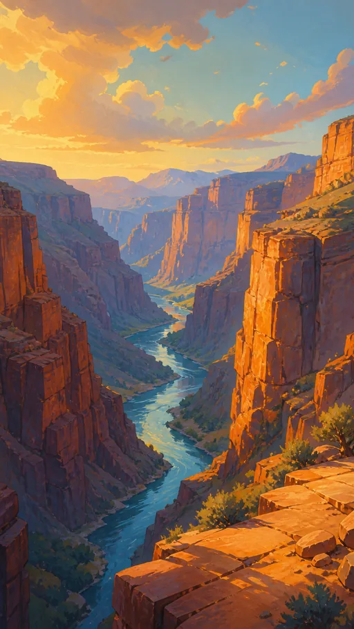 Towering Animated Canyon Painted — Art & Illustration wallpaper
