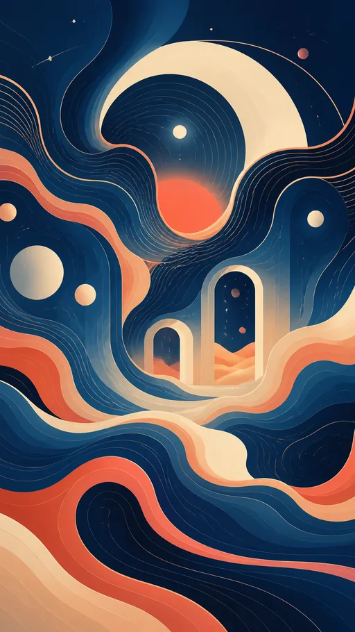 Tall 2D Animated Space Made — Abstract wallpaper
