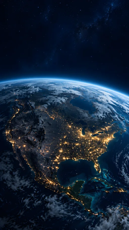 City Lights on the Night Side — Space wallpaper