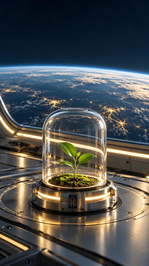 Seedling in a Glass Capsule — Technology wallpaper