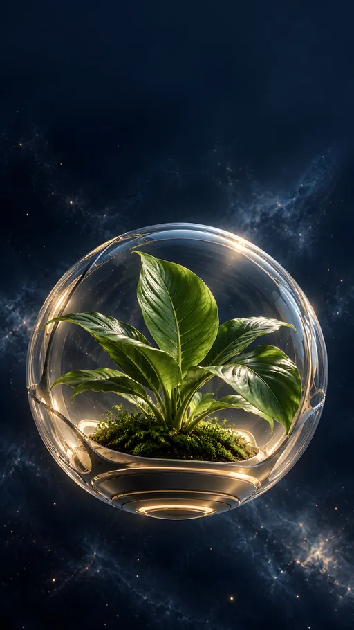 Plant Pod in Dark Space — Technology wallpaper