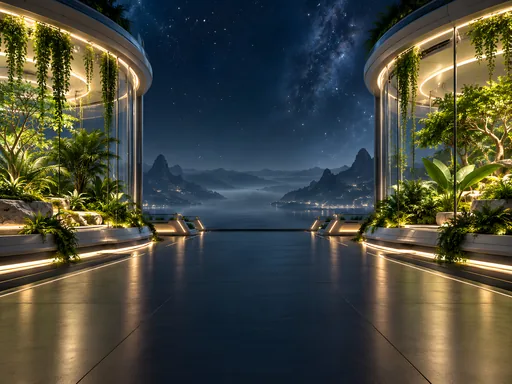 Greenhouse Bays at Night — Technology wallpaper
