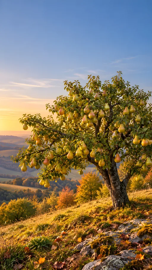 Pear Tree on the Autumn Slope — Nature & Landscapes wallpaper
