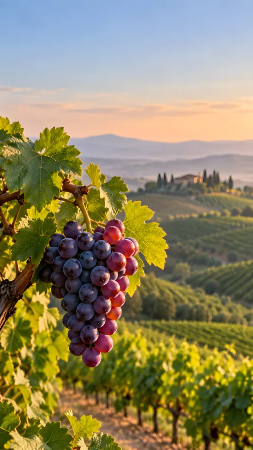Grapes Above the Terraced Vineyard — Nature & Landscapes wallpaper