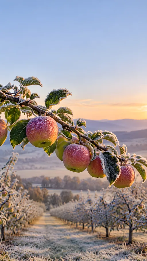 Frosted Apple Branch — Nature & Landscapes wallpaper