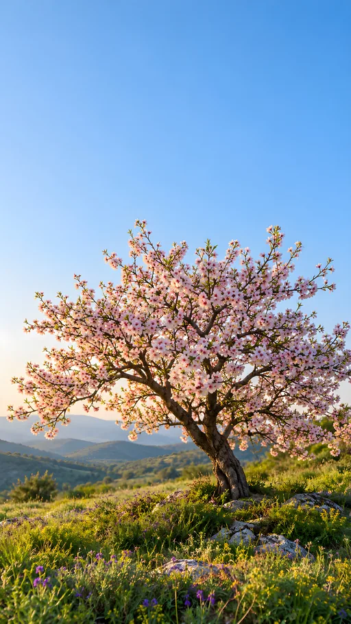 Almond Tree in Blossom — Nature & Landscapes wallpaper