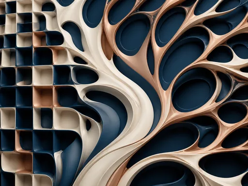Broad Geometric Grid Morphing Into Smooth — Abstract Galaxy Fold wallpaper