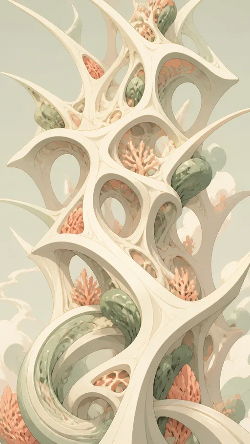 Tall Branching Lattice — Abstract wallpaper
