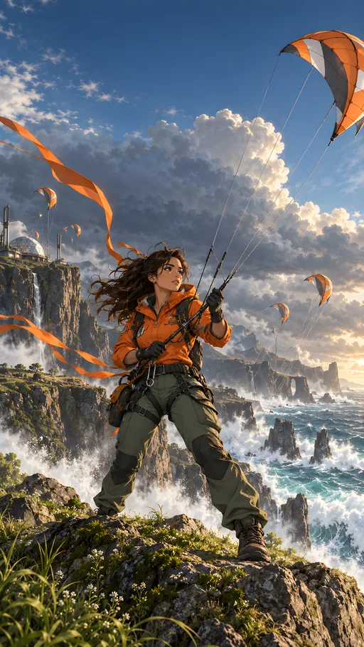 Storm Engineer with Wind Kites — Anime wallpaper