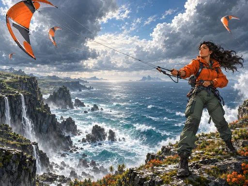 Storm Engineer with Wind Kites — Anime wallpaper