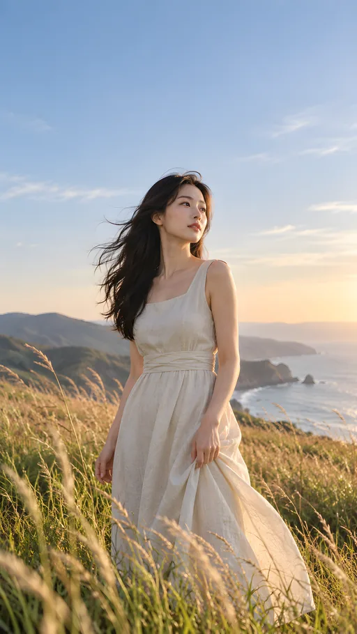 Linen in the Windblown Grass — People & Portraits wallpaper