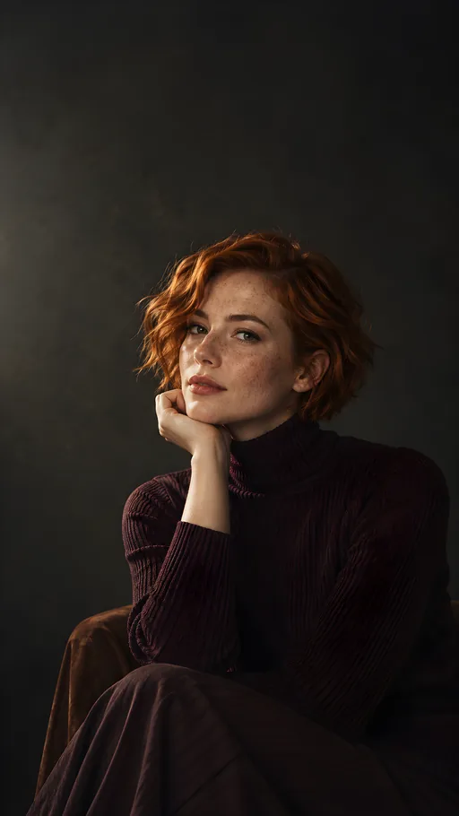 Red-Haired Studio Portrait — People & Portraits wallpaper