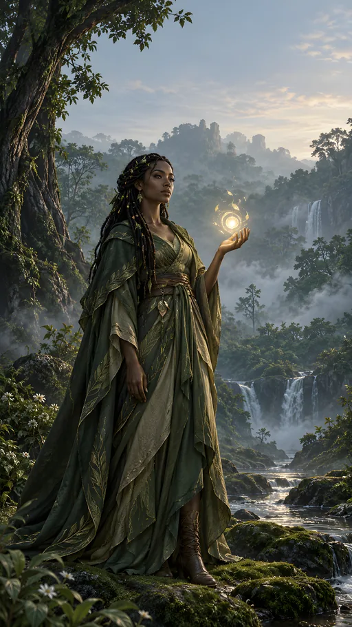 Forest Mage with a Floating Light — People & Portraits wallpaper