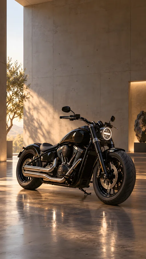 Black Cruiser in a Concrete Gallery — Cars & Vehicles phone wallpaper