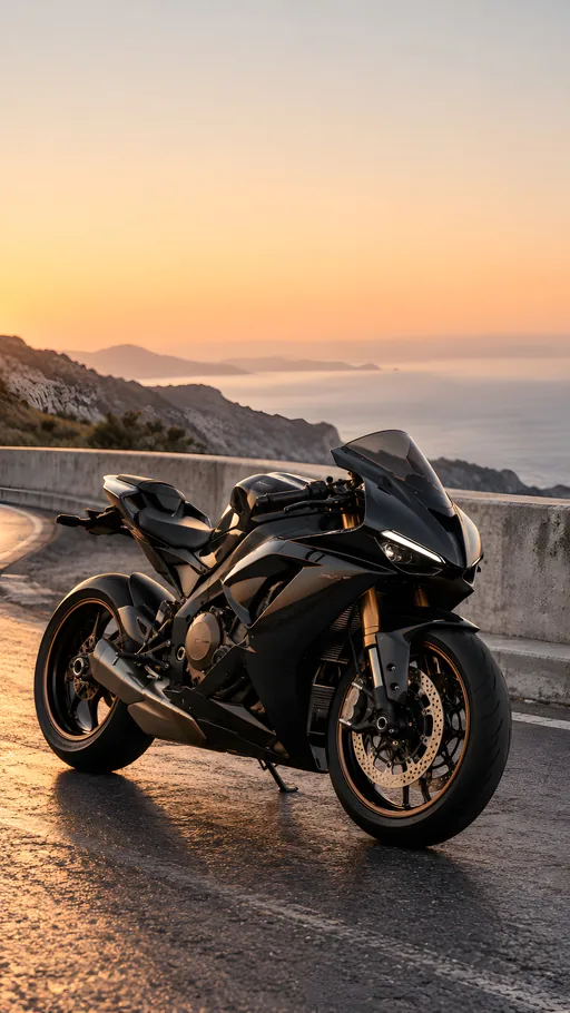 Sport Bike by the Barrier — Cars & Vehicles phone wallpaper