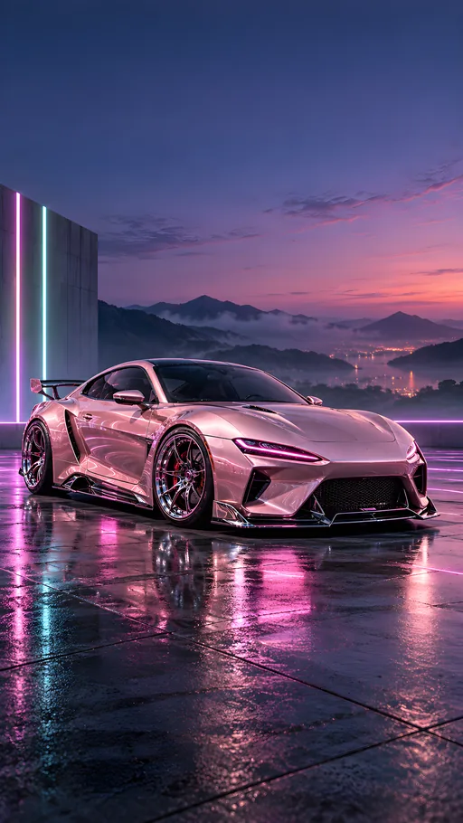 Pearl Pink 3D Tuner Car — Cars & Vehicles phone wallpaper