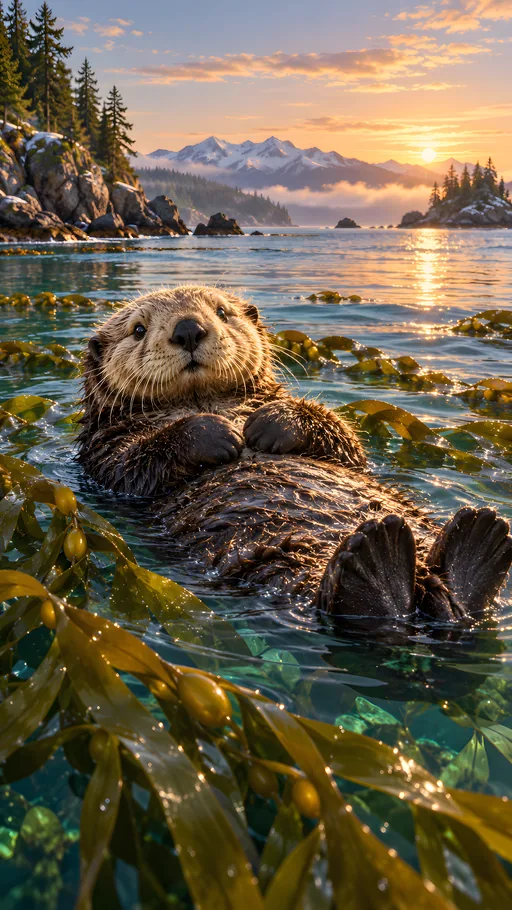 Sea Otter in the Kelp — Animals & Wildlife wallpaper