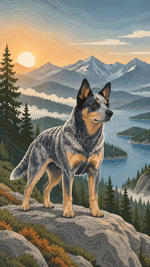 Topographic Dog Portrait — Pets wallpaper