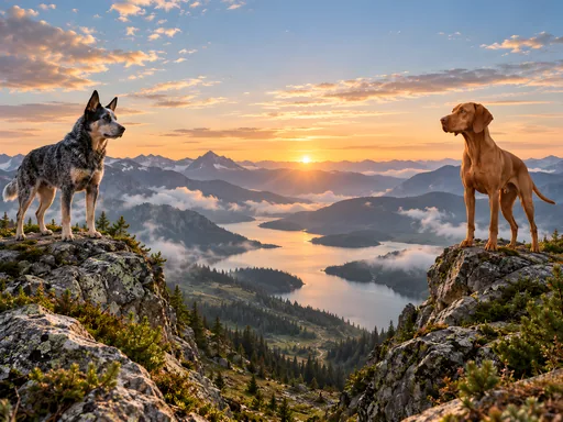 Adventure Dogs on the Ridge — Pets wallpaper