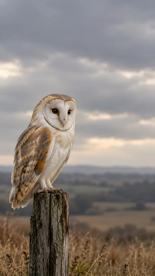 Barn Owl on a Weathered Post — Animals & Wildlife wallpaper