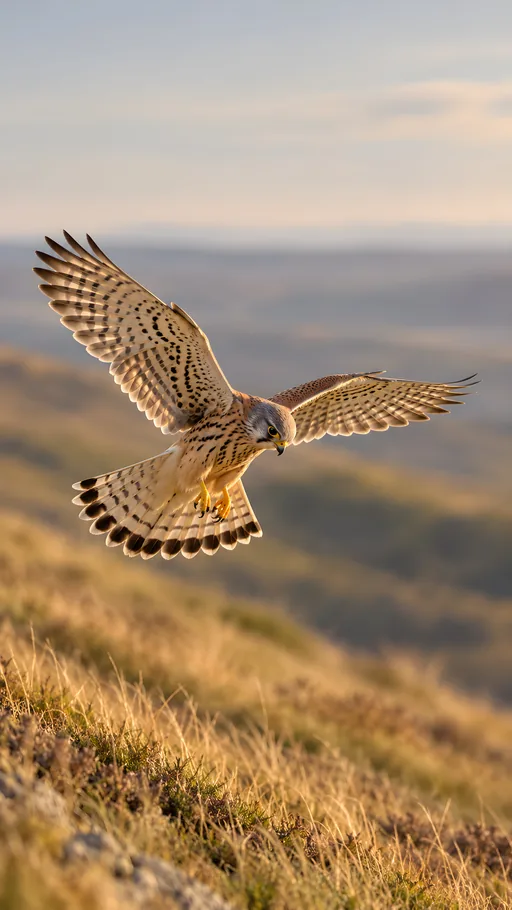 Kestrel Hovering Over the Slope — Animals & Wildlife wallpaper