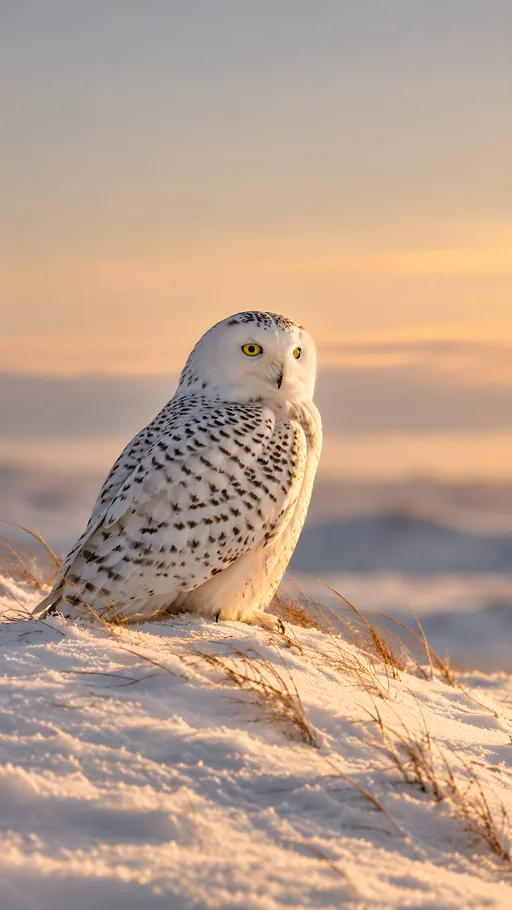 Snowy Owl on a Snowbank — Animals & Wildlife wallpaper