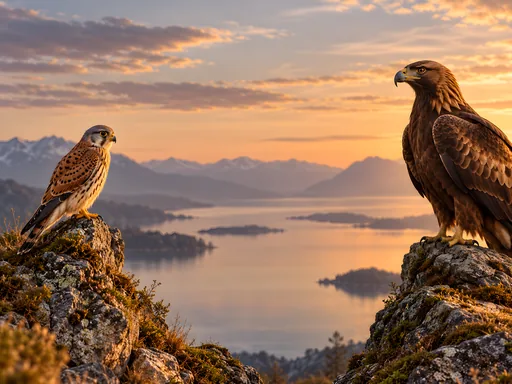 Kestrel and Eagle at Rest — Animals & Wildlife wallpaper