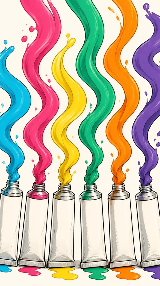 Tall 2D Illustrated Scene — Objects & Still Life wallpaper