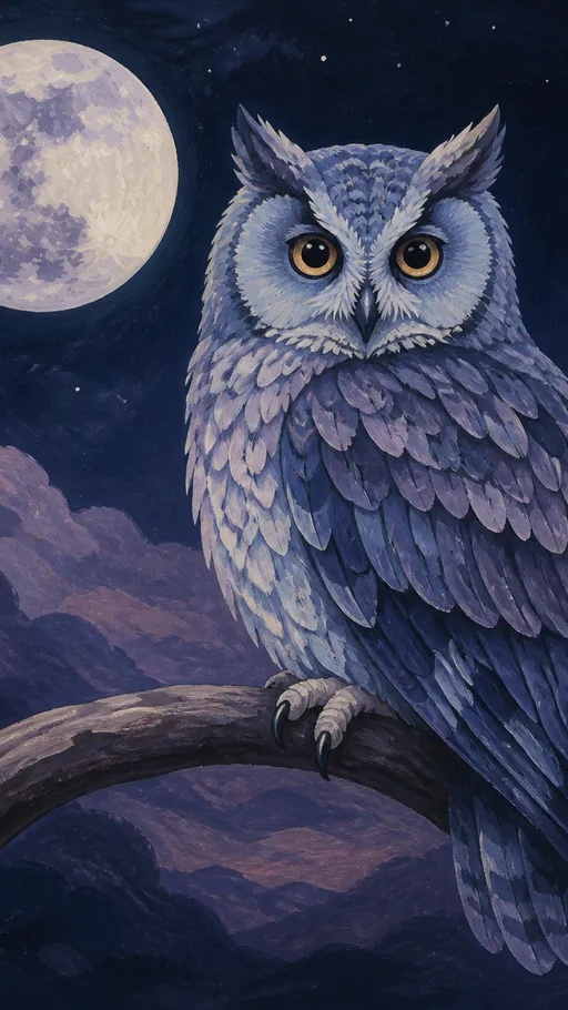 Blue-gray Owl Perched On A Curved — Animals & Wildlife wallpaper