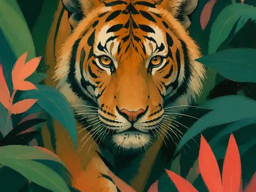 Amber Tiger Emerging — Animals & Wildlife Galaxy Fold wallpaper