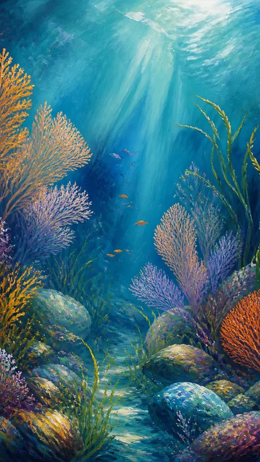Painterly Underwater Forest — Nature & Landscapes wallpaper