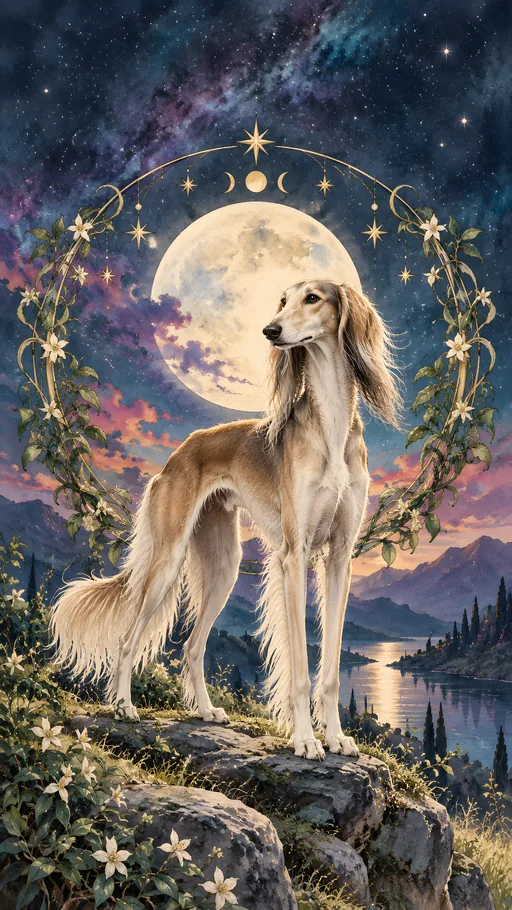 Art Nouveau Saluki — Pets wallpaper