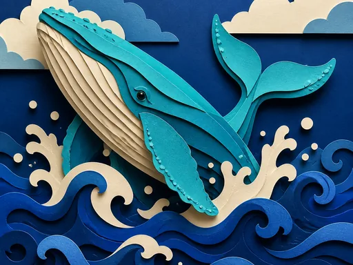 Layered Paper Whale — Animals & Wildlife Galaxy Fold wallpaper