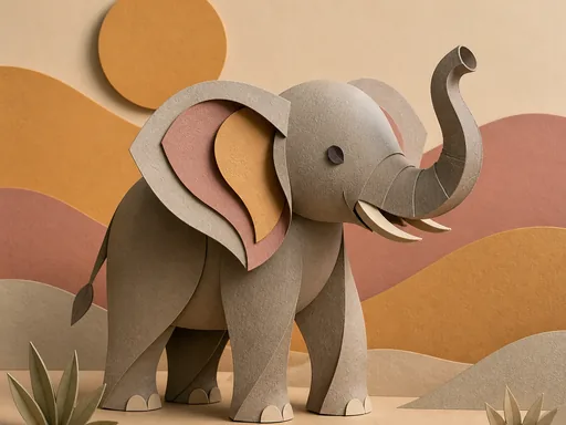 Paper Elephant Formed — Animals & Wildlife Galaxy Fold wallpaper