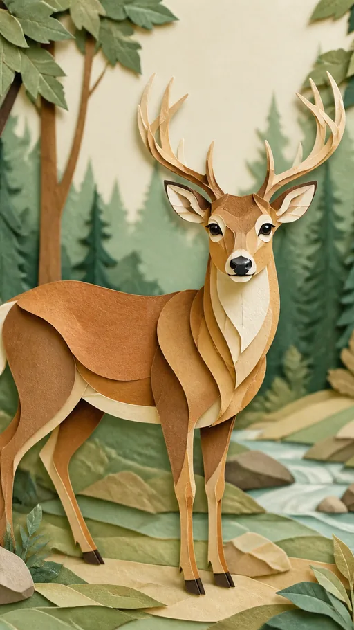Carefully Designed Illustrated Deer Assembled — Animals & Wildlife wallpaper