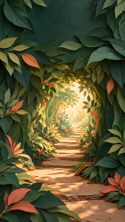 Paper Leaf Tunnel — Art & Illustration wallpaper