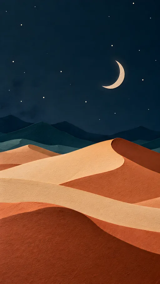 Paper Desert Night — Art & Illustration wallpaper