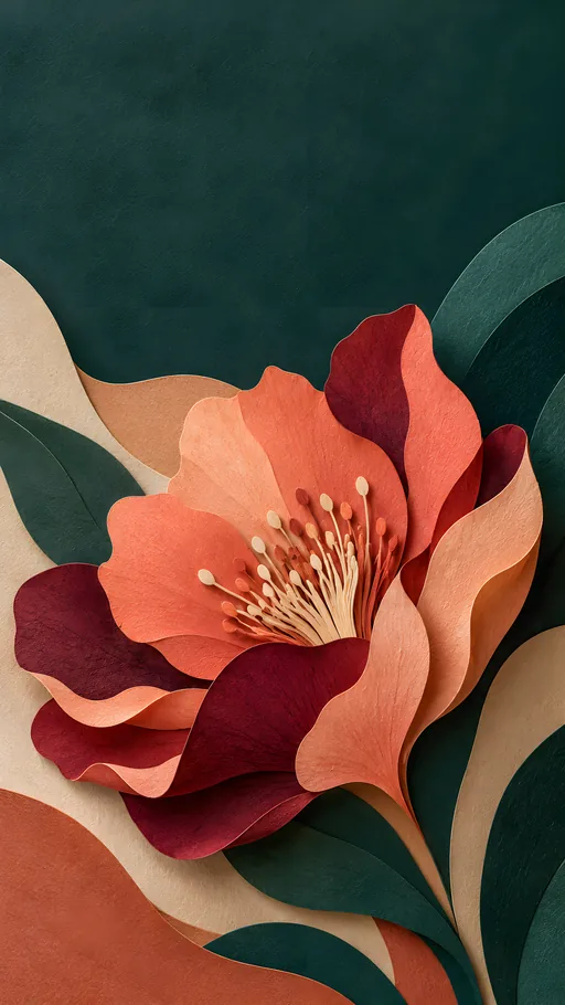 Coral Paper Bloom — Art & Illustration wallpaper