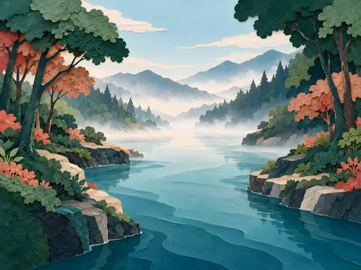 Paper Forest River — Art & Illustration wallpaper