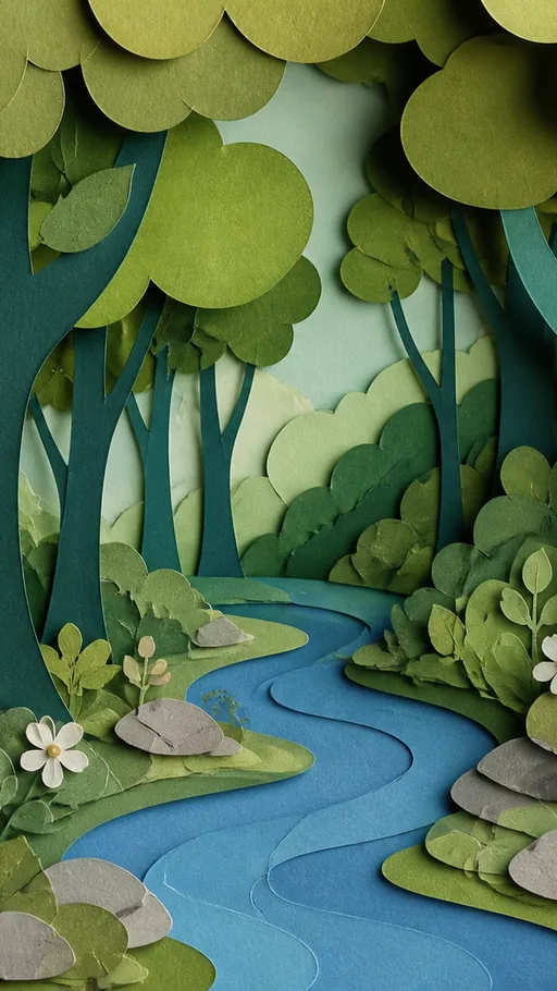 Cut-paper Forest Made — Art & Illustration wallpaper