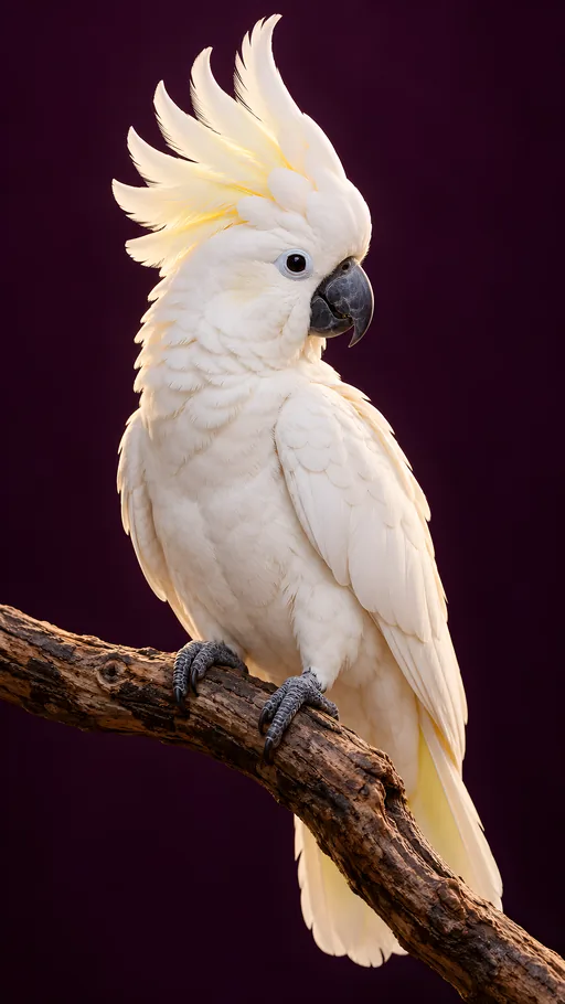 White Cockatoo on Plum Noir — Animals & Wildlife wallpaper